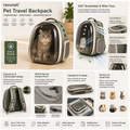 Ravuneli™ VistaCarry Panoramic Pet Travel Backpack – Foldable Ventilated Carrier for Cats, Small Dogs & Small Pets