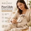 RAVUNELI™ PawGlide Self-Cleaning Pet Brush – Gentle Grooming & Deshedding Brush for Dogs and Cats