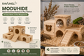 RAVUNELI™ ModuNest Modular Small Pet Hideout & Playground – Natural Wooden Climbing Habitat for Hamsters, Gerbils, Mice and Rats