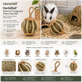 Ravuneli™ HerbiRoll Natural Foraging & Chew Play Ball – Grass and Wood Enrichment Toy for Rabbits & Small Pets